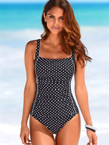 LASCANA Costum de baie modelator negru alb