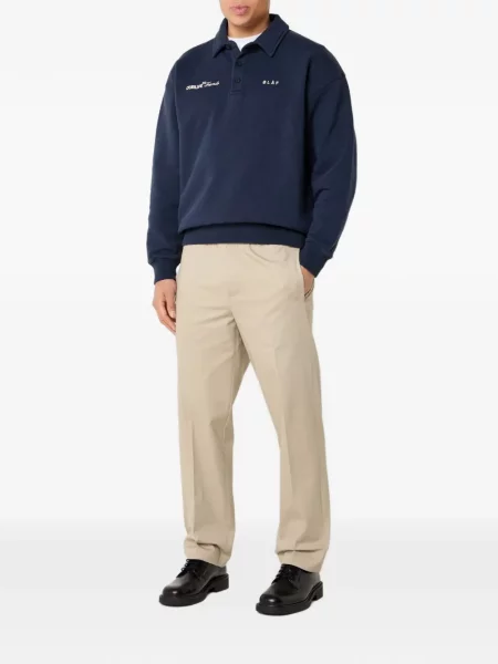 Tricou polo Olaf cu broderie albastru