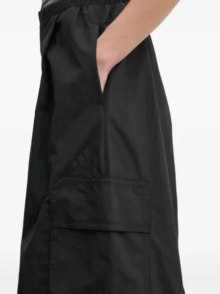 Pantaloni palazzo Adidas cu dungi plisat cu imagine albastru