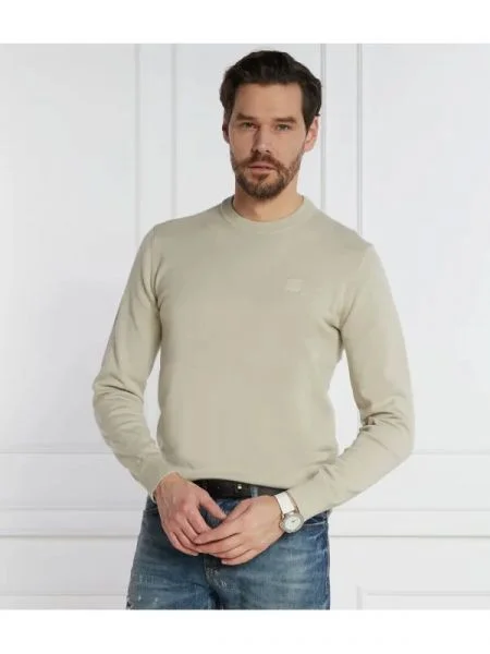 BOSS ORANGE Pulover Kanovano cu adaos de cașmir verde