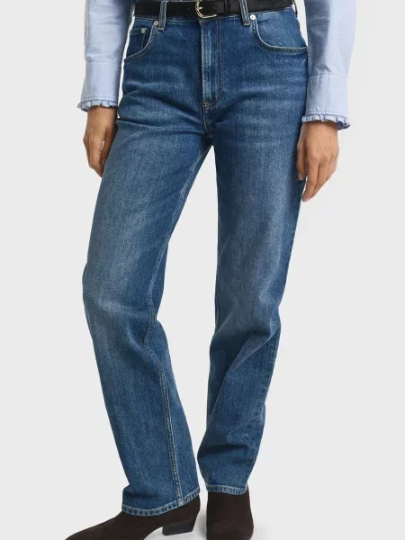 Стрейчеві прямі джинси Gant сині