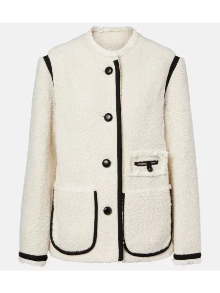 Geacă Isabel Marant din tweed alb