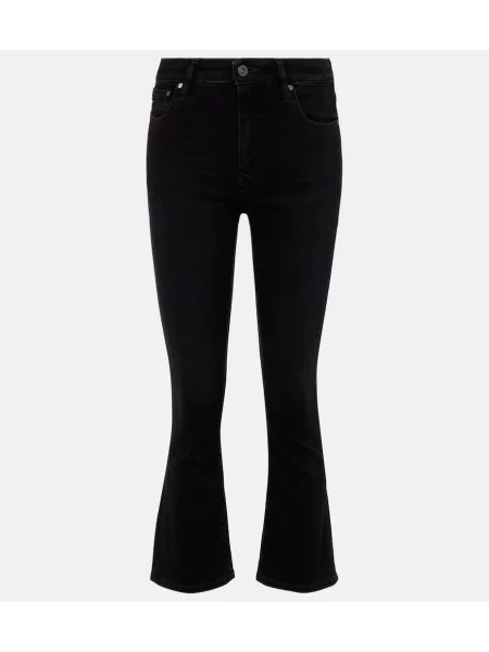 Cropped kiszélesedő farmer Ag Jeans fekete