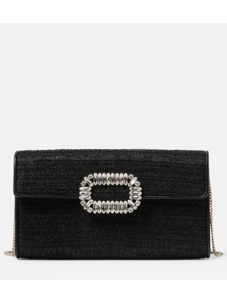 Pisemska torbica Roger Vivier iz tvida črna