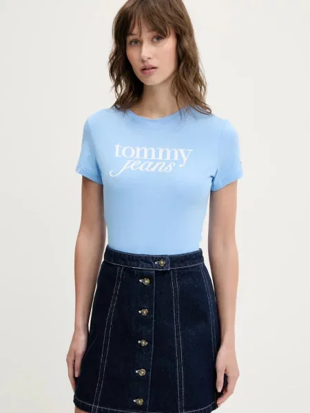Тениска Tommy Jeans синьо