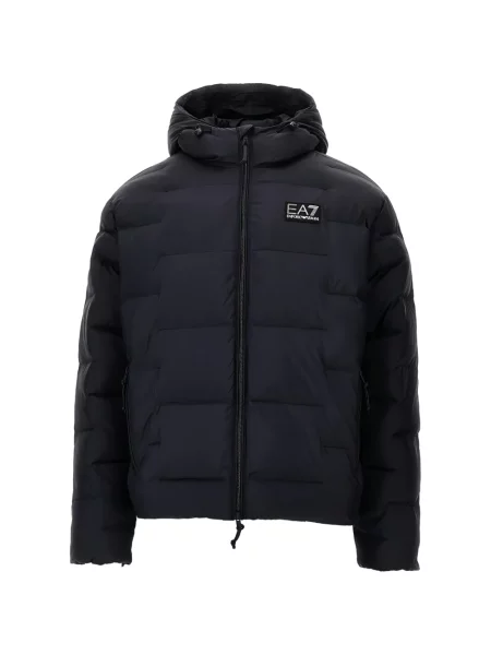 Matlasat geacă Ea7 Emporio Armani cu autograf negru