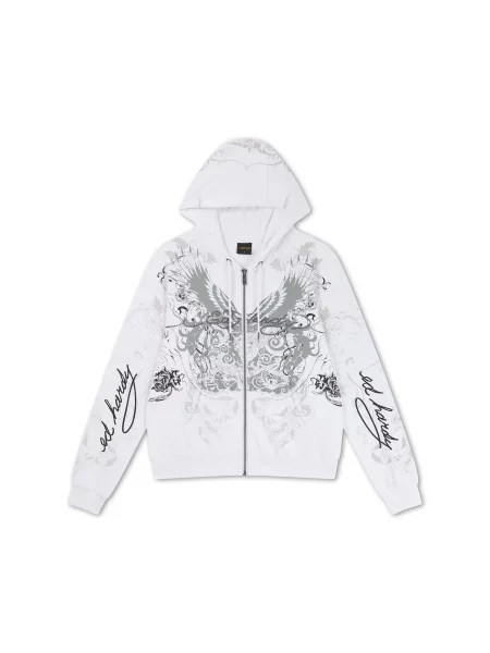 Ed Hardy Hanorac gri alb