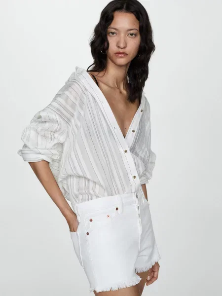 MANGO Шорти джинсові білий