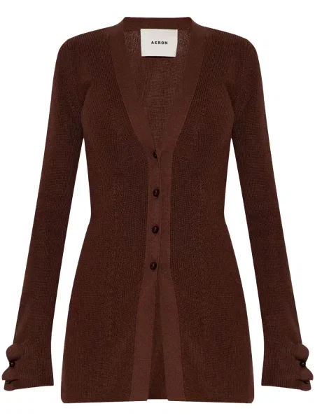 Maksi kardigan áeron brązowy