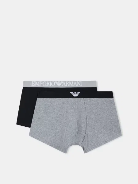 Труси Emporio Armani сірий/чорний бавовна/еластан чорні