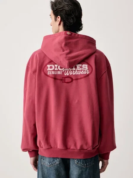 Dickies bluza z kapturem z bawełną różowa