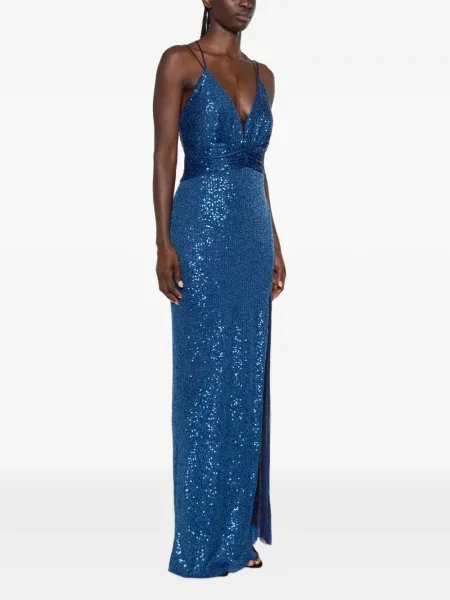 Rochie maxi Hanita cu paiete albastru