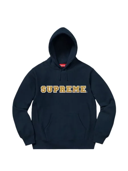 Hanorac cu glugă Supreme cu autograf albastru