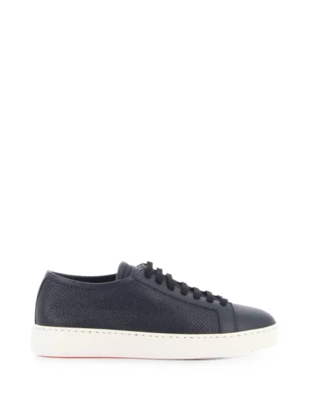 Sneakerși Santoni din piele albastru