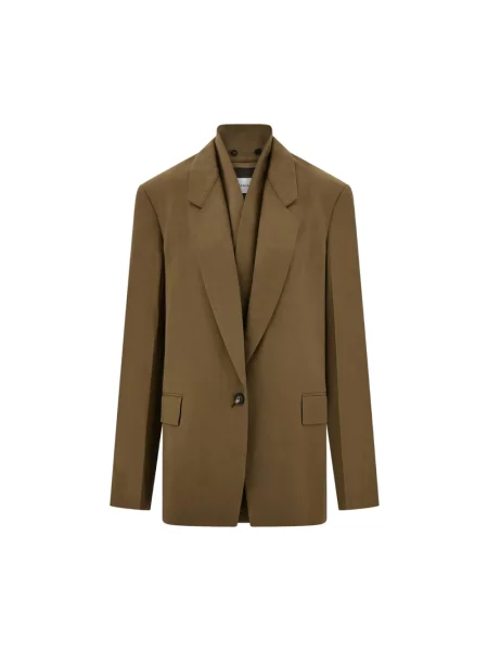 Marynarka Ferragamo wełniana z rozcieciem brązowa