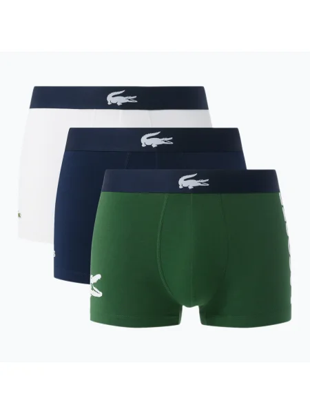 Boxeri pentru bărbați Lacoste thyme/navy blue/white alb