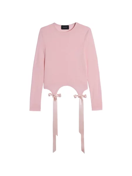 Lung tricou Simone Rocha cu funde roz
