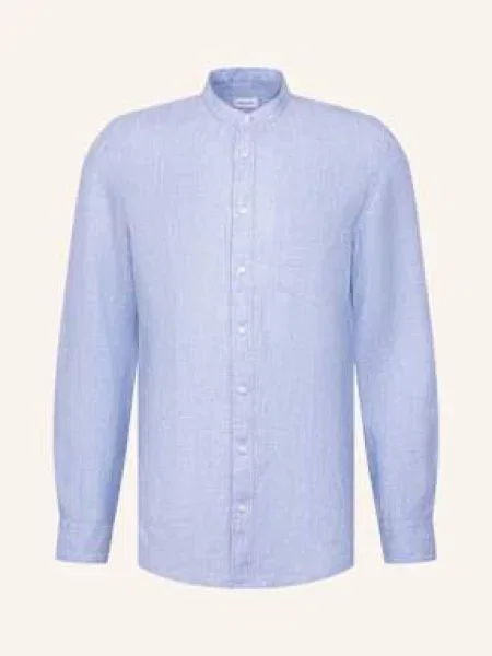 Seidensticker Koszula Lniana O Kroju Slim Fit blau niebieska
