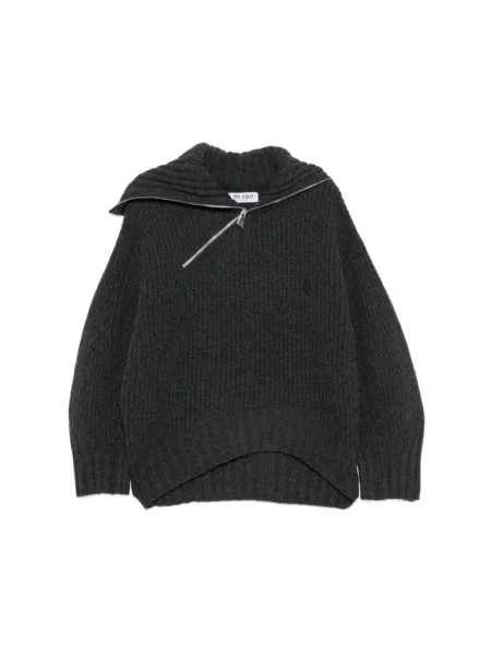 Sweter z golfem The Attico asymetryczny do golfa szary