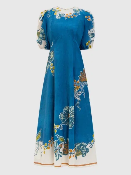 Сукня міді Luda з льону Alemais синя