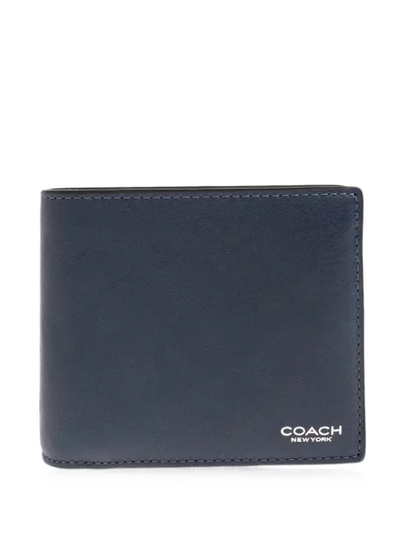Portofel Coach din piele cu imagine albastru