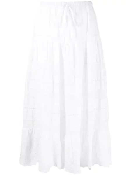 Fustă Loveshackfancy din dantelă alb