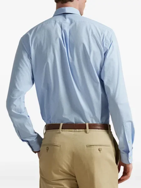 Tricou polo Polo Ralph Lauren cu autograf în carouri de in albastru