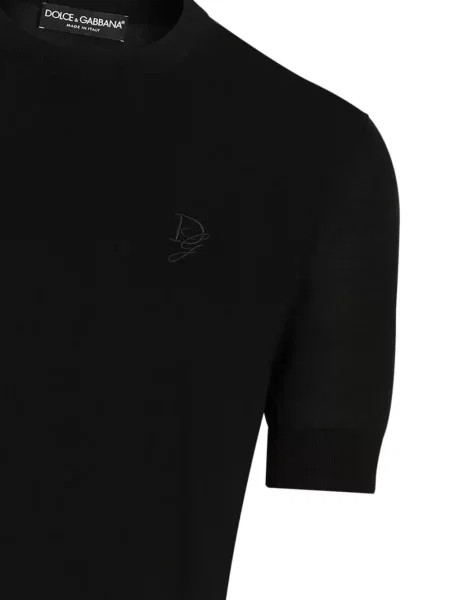 Тениска Dolce & Gabbana бродирана черно