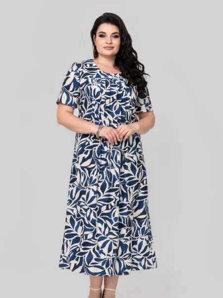 Лляна Сукня міді All Posa молочний