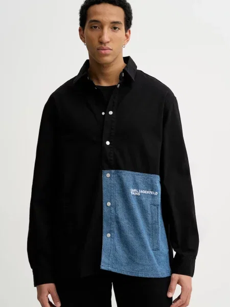 Karl Lagerfeld Jeans cămașă jeans negru