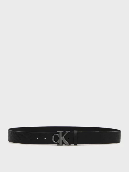 Шкіряний ремінь Calvin Klein з пряжкою чорний