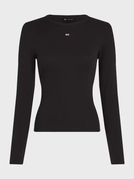 Лонгслів Tommy Jeans чорний