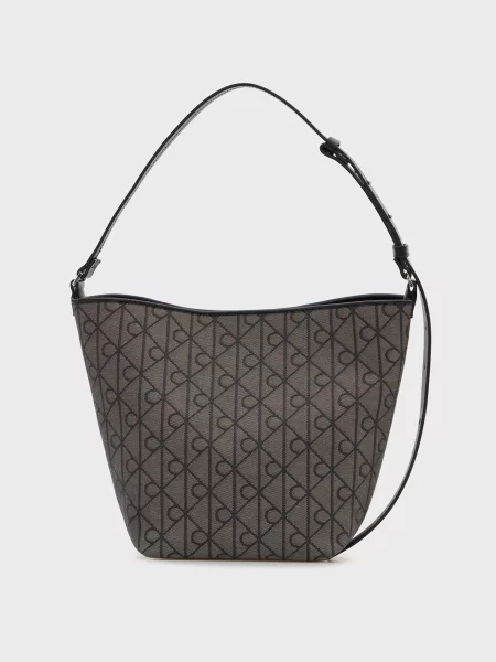 Жакардова сумка Calvin Klein з принтом сіра