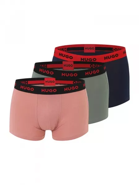 HUGO boxerky pánske s elastanom TRUNK TRIPLET PACK čierna