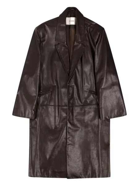 Palton Entire Studios din piele maro