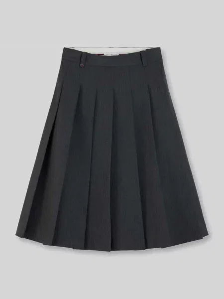 Spódnica midi o kroju regular fit z mieszanki bawełny Tommy Hilfiger szara