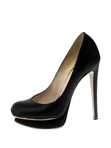 Pantofi cu toc Nicholas Kirkwood din satin cu platformă negru