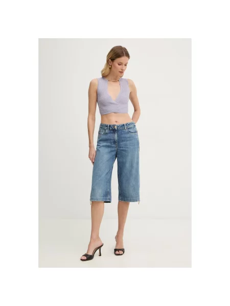 Top Elisabetta Franchi kopertowy fioletowy