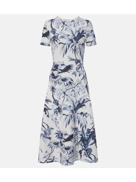 Rochie de cocktail Oscar De La Renta cu imagine albastru