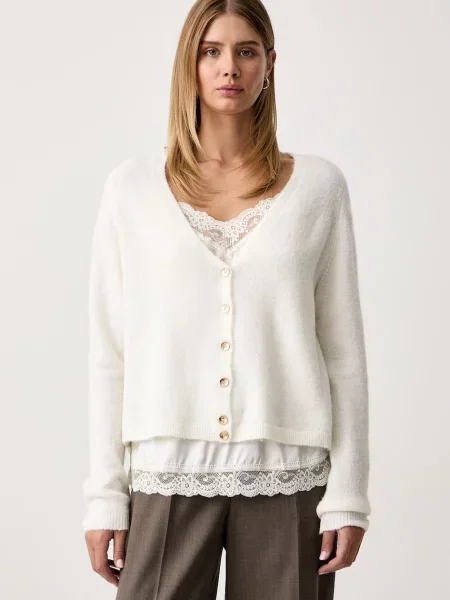 Fracomina cardigan pentru femei cu amestec de lână bej