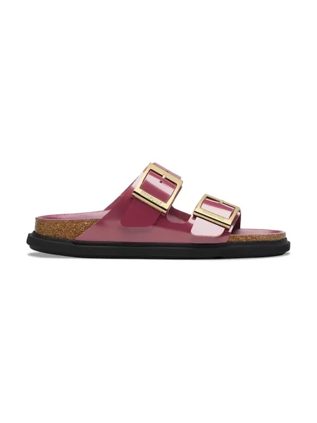 Usnjeni natikači Birkenstock Arizona Droplet Buckle rdeča