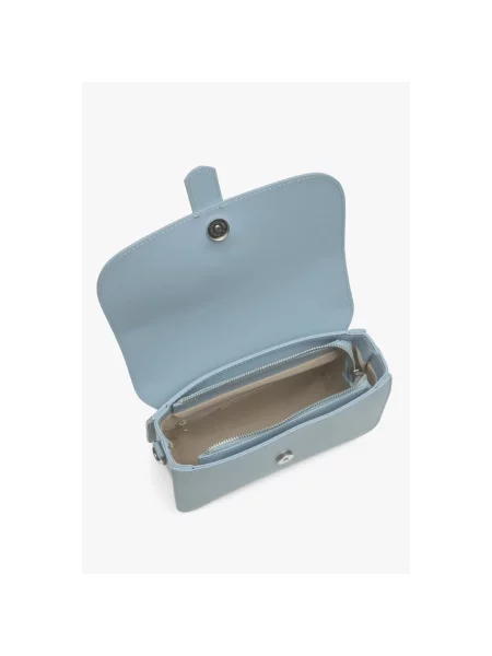 Сумка на плече шкіряна Estro блакитна