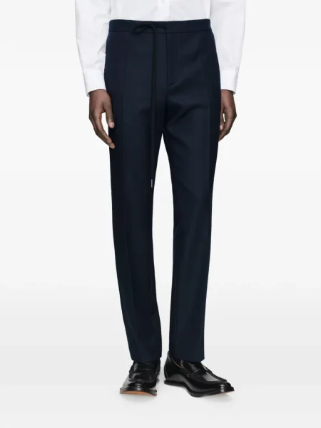 Pantaloni Maison Margiela de lână albastru