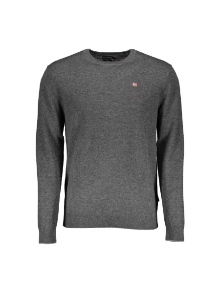 Dzianinowy sweter Napapijri z długim rękawem szary