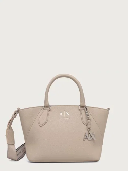 Armani Exchange geantă shopper pentru femei cu imitație de piele bej