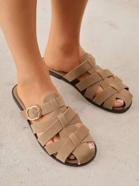 Papuci Lusanatia închis bej