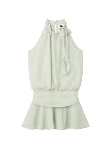 Rochie mini B+ab cu volane verde