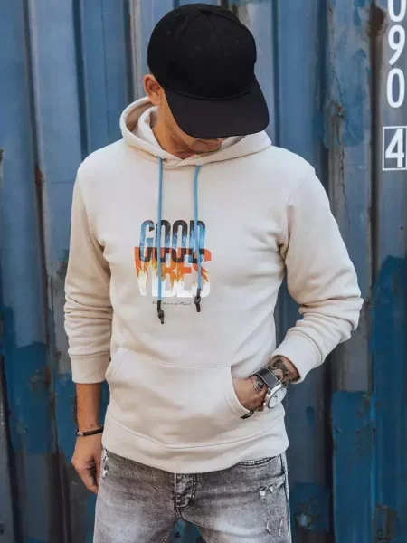 Bluza ocieplana z kapturem Dstreet beżowa