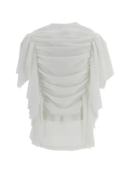 Scurt tricou Comme Des Garçons drapate alb