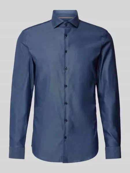 Koszula biznesowa o kroju slim fit i jakości premium Jake*s granatowa